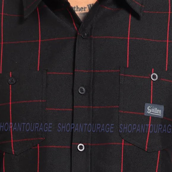 Sullen Pinline SCM5090 New Long Sleeve Flannel Button Down Shirt for Men - Picture 3 of 3